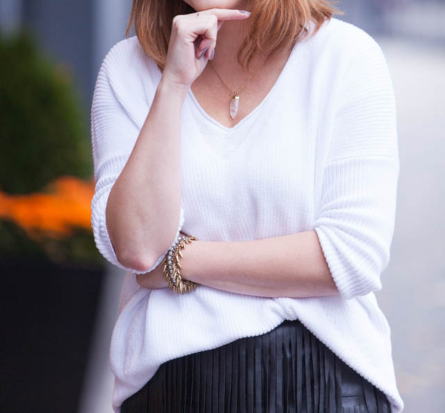 Quartz necklace and fringe bracelet