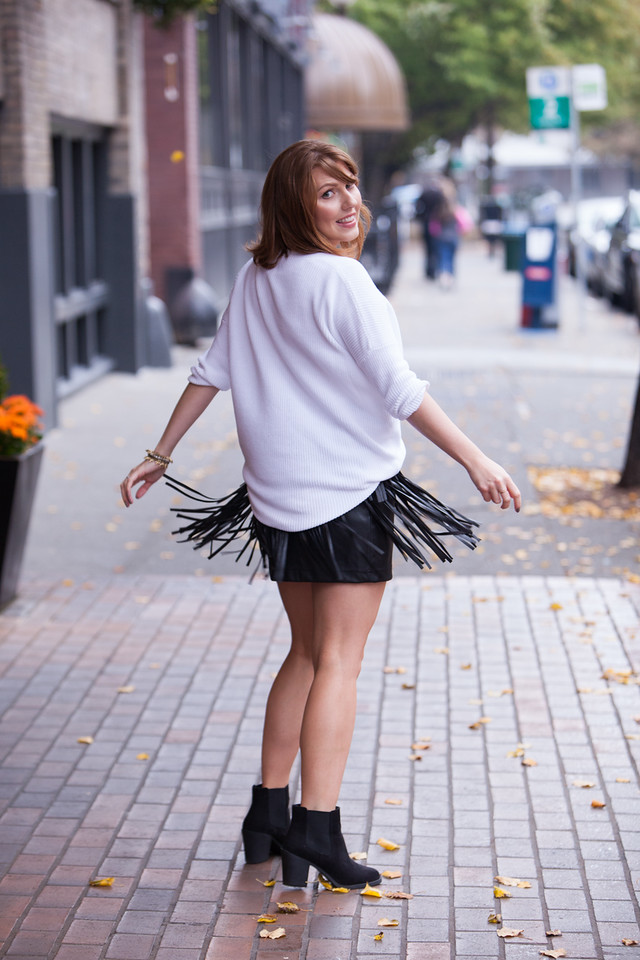 Express black 2024 fringe skirt